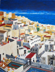 152 La Casbah Vue des Terrasses - Huile sur Toile - 89/116